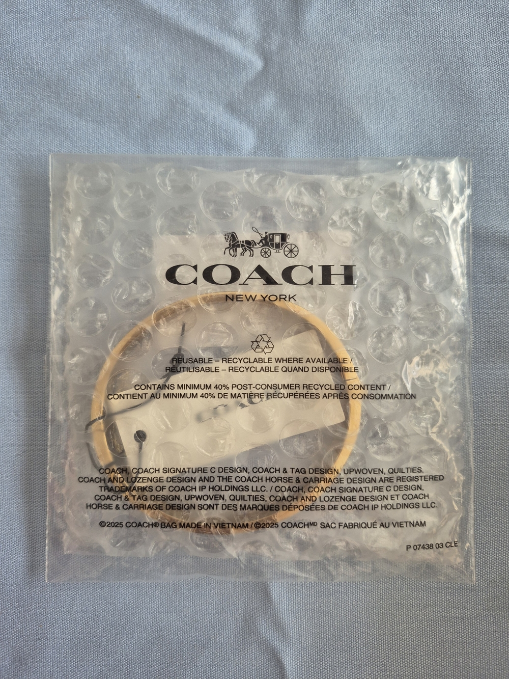 Coach Gold and Black Signature C Turnlock Bangle Bracelet - Picture 6 of 6